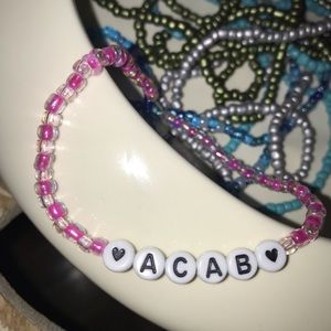 Pink ACAB Beaded Bracelet